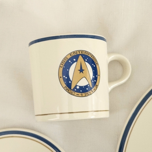 Pfaltzgraff Star Trek VI USS Enterprise 3 Piece China Buffet Set Vintage 90s 199 - Picture 10 of 12
